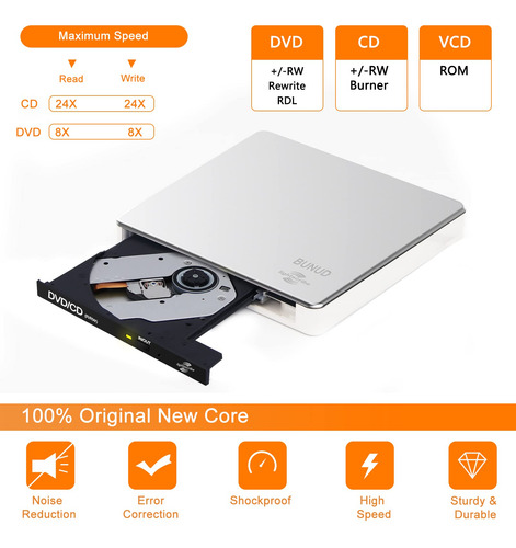 External Cd/dvd Drive Bunud Lightscribe For Laptop Mac Windo