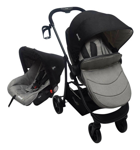 Coche Moises Huevito Travel System Avanti Aluminio 3 En 1 Color Gris