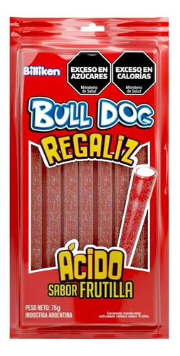 Bull Dog Regaliz Acido Frutilla 75gr Pack X 6un - Cioccolato