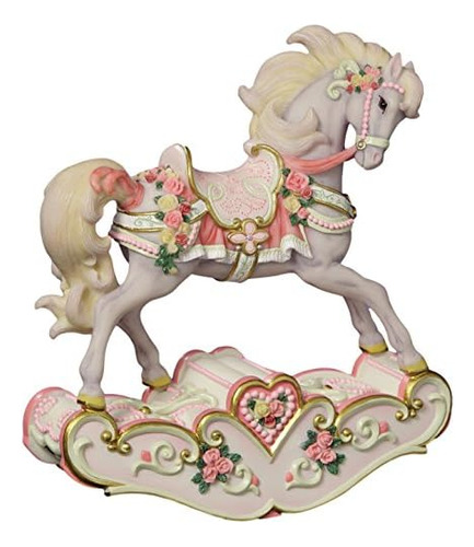 Caballo Mecedora Musical De Corazones Y Rosas.