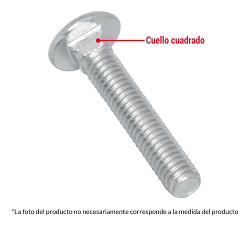 Tornillo Tipo Coche 1/4 X 1.5´ Redondo Metal Auto 80pz 44714