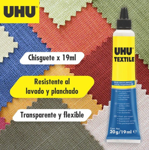 Adhesivo Pegamento Uhu Textile Para Telas 19ml
