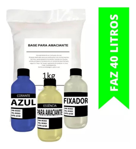 Base Kit Completo Para Fabricar Amaciante - 1 Kg Faz 40l 