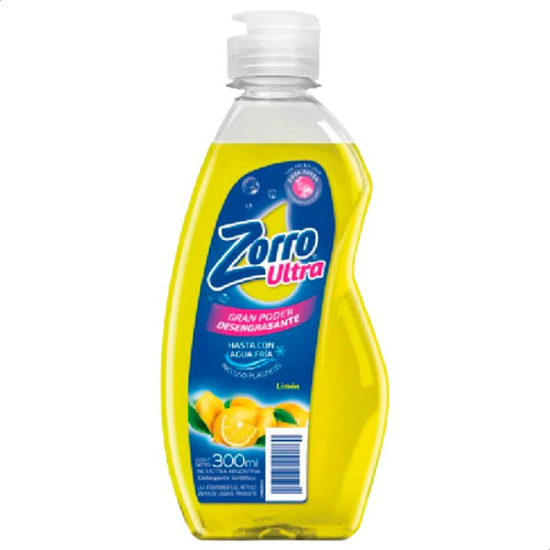 Imagen 2 de 5 de Detergente Lavavajillas Zorro Ultra Limon - Mejor Precio