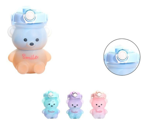 Botella De Agua Motivacional  Kawaii Oso 1200ml