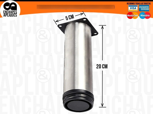 Imagen 2 de 2 de Pata Pata Acero Mueble 20cm X 4 Unds (iva Incluido)