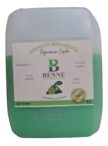 Shampoo Bergamota P/ Crecimiento Capilar Halopecia 4 Mayoreo