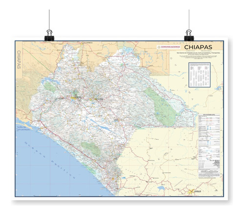 Mapa De Chiapas Grande 200x160 Carreteras