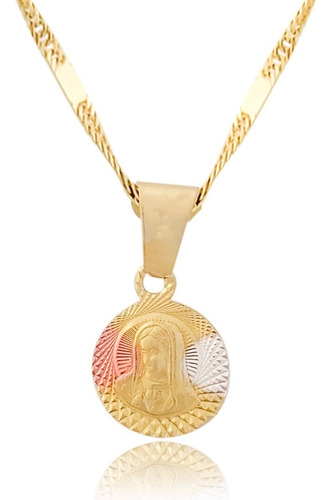 Medalla De Oro 18k Laminado, Virgen Guadalupe Realzada #82i Color Dorado