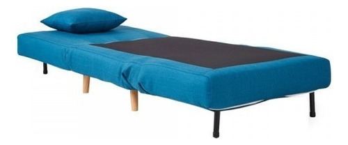Chilly Sillón Estilo Moderno Convertible Color Azul Diseño De La Tela Lino