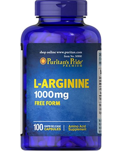 L Arginina 1000 Mg 100 Capsulas Puritans Pride