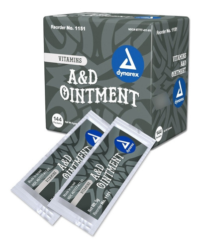 Crema Para Tatuaje A&d Ointment Vitaminas 144 Sobres Dynarex