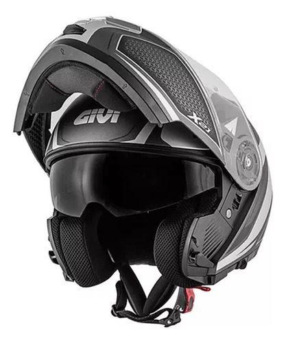 Capacete Givi Articulado X21 Shiver Titanium Prata Fosco