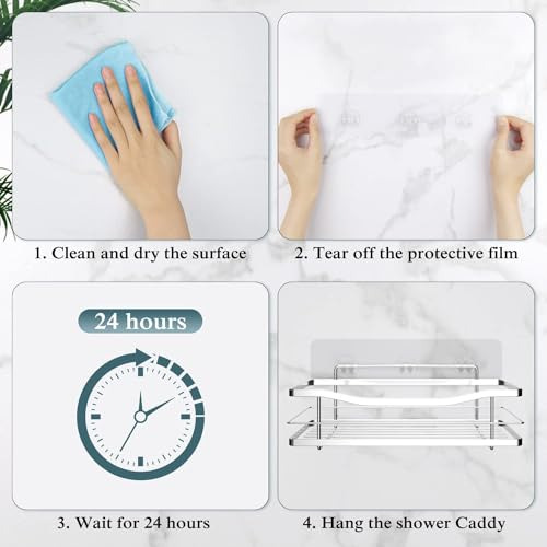 Eagmak 4 Pack Transparente Caddie De Ducha Adhesivo Para Ree