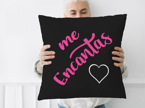 Cojin De Regalo Sorprendeme - Colección Pride Me Encantas Negro Liso