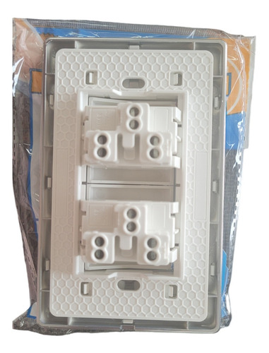 Interruptor Doble 3way 250-125v Blanco Cromo.
