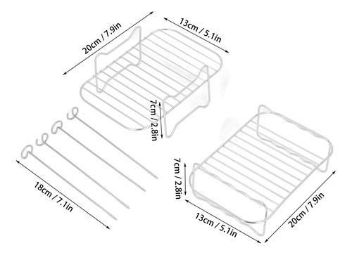 Estante Para Freidora De Acero Inoxidable, Pinchos, Cocción