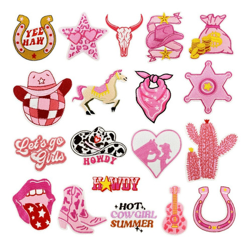 Vaquero Rosa Ropa Planchar Parches Bordados Termoadhesivos