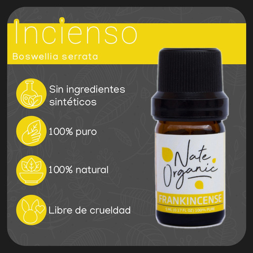 2 Aceite Esencial Incienso 100% Puro Frankincense 1 Menta