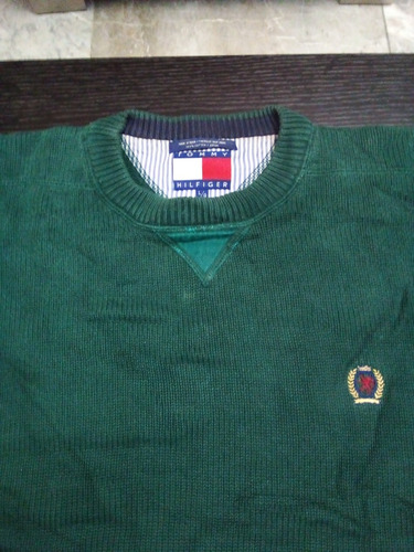 Excelente Sweater Tommy Hilfiger Talla L Verde Botella, Polo