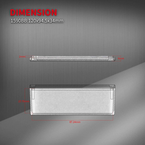 Dasertek 1590bb Caja De Metal De Aluminio Para Pedal De Guit