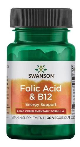 Acido Folico Y Vitamina B12 1000 Mcg 30 Caps