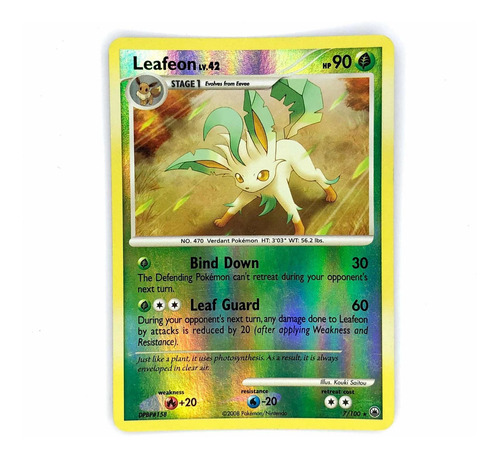 Leafeon 7/100 Holo - Carta Original Pokémon Majestic Dawn (Usado)