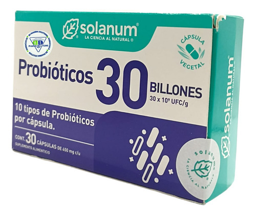 Solanum Probióticos 30 Billones C/30 Cápsulas