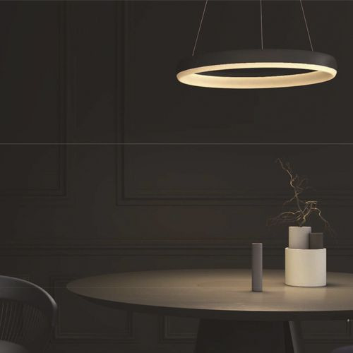 Lampara Colgante Gers Ø40 Blanco Aluminio Diseño Con Led Inc