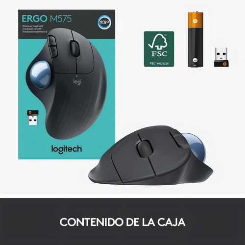 Mouse Inalámbrico Logitech Ergo M575 Negro Trackball