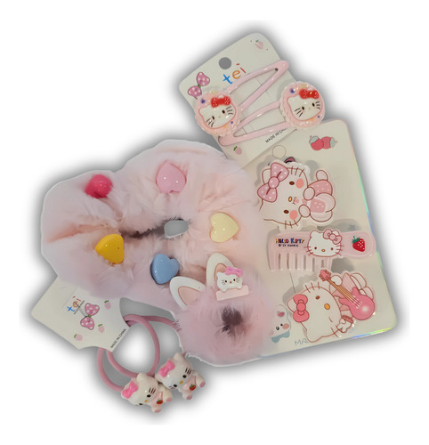 Mini Set Accesorios De Pelo Sanrio Rosa Chicle