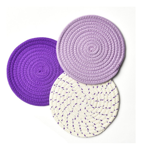 Almohadillas De Calor De Tela De Algodon Color Morado 3pzs