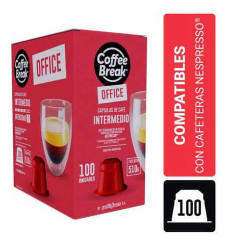 Capsulas Coffee Break Intermedio compatible con Nespresso x 100 unidades