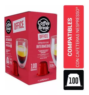 Capsulas Coffee Break Intermedio compatible con Nespresso x 100 unidades