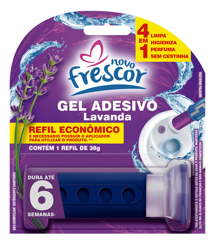 Refil Detergente Sanitários Gel Adesivo 38g Frescor 12 Un