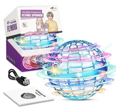 Juguete Pelota Voladora Giratoria Recargable Led Multicolor