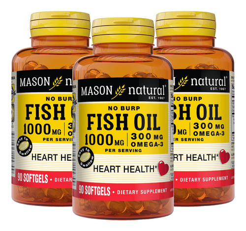 Mason Natural Aceite De Pescado Sin Eructos 1000 Mg Omega-3 