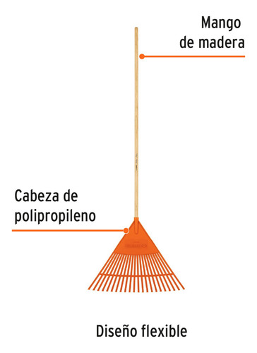 Rastrillo Jardinero 22 Dientes Con Mango Truper Ep-22f