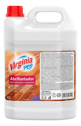 Abrillantador Pisos Flotantes Lavanda Virginia Pro 5 Litros