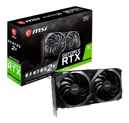 Placa De Video Msi Rtx 3070 Ventus 2x 8gb Ddr6 Oc Nvidia