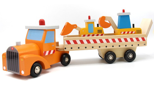 Camión Madera, Transporte Máquinas De Construcción