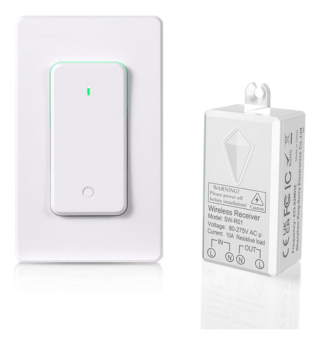 Thinkbee Kit De Interruptor De Luz Inalambrico Y Receptor, I