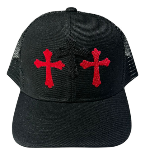 Gorra Bordado Curva Trailer 3 Cruces Negro Único