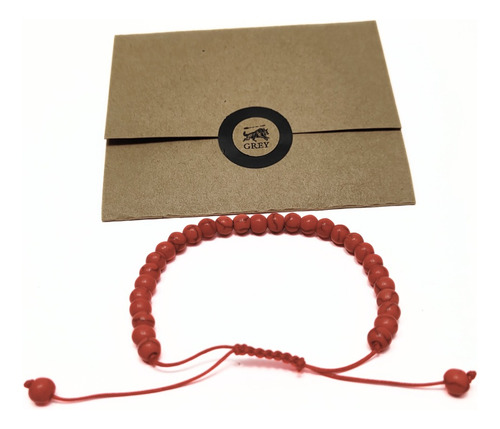 Pulsera Hombre Piedras Roja 6mm Ultra Moda!!!
