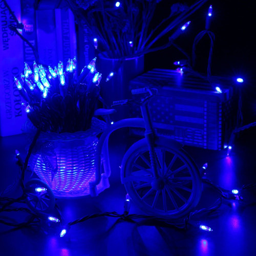 Luces Led De Navidad 100 Luces 10 M Azul Para Decoración