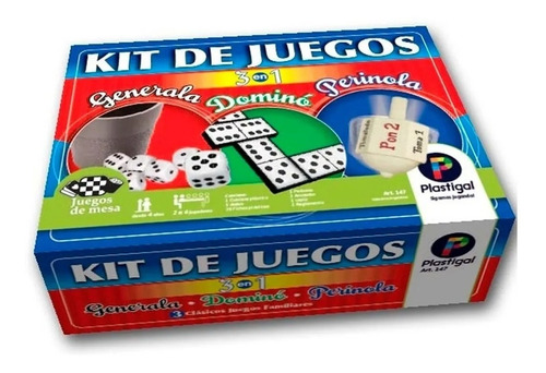 Juego De Mesa Kit De Juegos 3 En 1 Plastigal 147