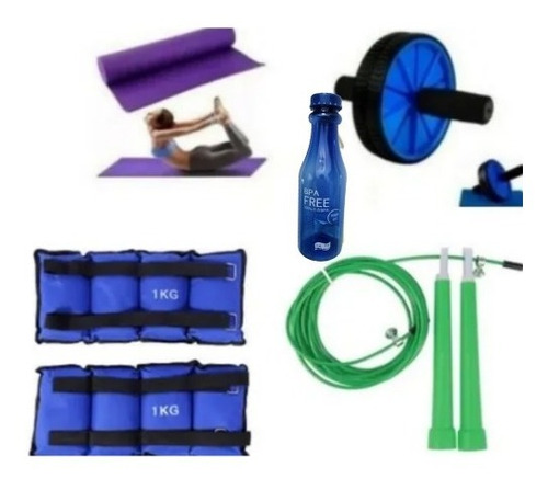 Kit Set De Ejercicio Entrenamiento Fitness 5 Artículos