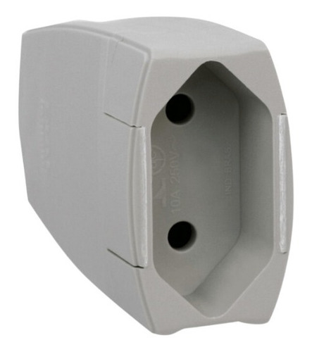 Plug Femea 2p Axial 10a 250v Cinza 615823 Pial