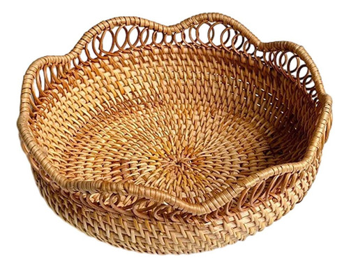 Cesta Tejida Para Servir, Bandeja Central De Mimbre