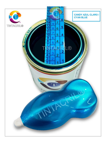 Imagen 4 de 9 de Pintura Candy Bicapa X 1 Lt. Azul Claro